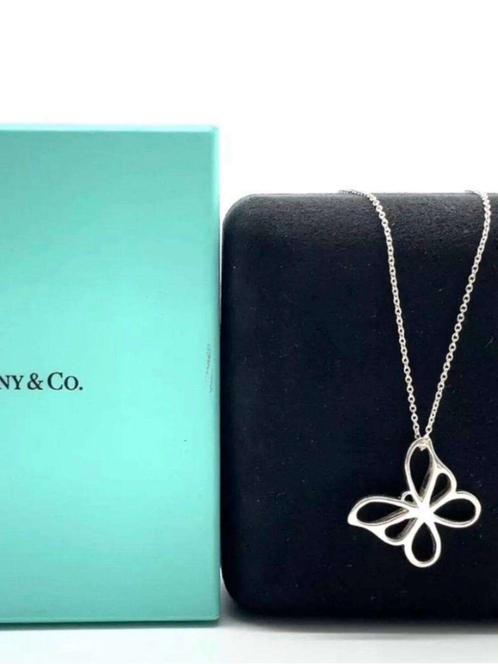Authentic Tiffany & Co. Tiffany Butterfly  Pendant SV Necklace W/Box